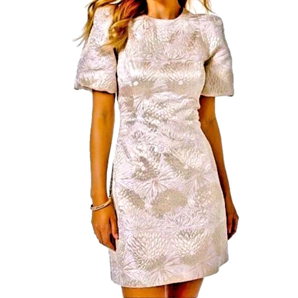 Lilly Pulitzer Gold Metallic Full Bloom Brocade Dress Size 6 NWT MSRP 278.00